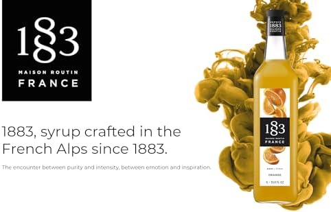 1883 Orange Syrup for Drinks, Made in France, 1 Liter Glass Bottle