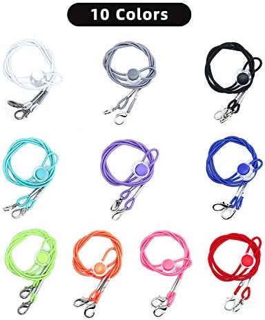 10 Pack Face Mask Lanyard for Kids Adults, Unisex Adjustable Length Elastic Strap Convenient Neck Cord Slider Retainer Pressure Relief Ear Loop Extender Holder for Men Women