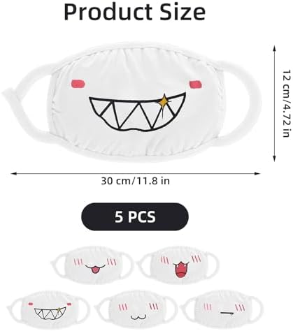 Cute Cat Face Mask, Kawaii Cotton Mouth Masks Reusable Washable Face Mask Anti-Dust Anime Masks for Women Men