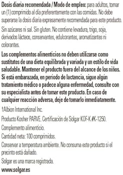 Solgar Chelated Copper Tablets, 100 Count