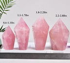 Rose Quartz Tower Healing Crystal Quartz Obelisk Point Pink Stone Wand Reiki Healing Meditation Rock 1.1-1.7 LBS