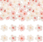 Gyufise 54Pcs Edible Cherry Blossoms Cupcake Toppers Edible Flowers Cake Decorations Wafer Paper Flowers Cupcake Topper for Baby Shower Kids Birthday Party Decorations Supplies Pink White