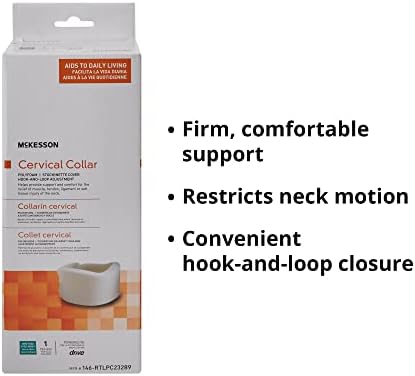 McKesson Cervical Collar - Soft Density Polyfoam, One-Piece, for Adults - One Size Fits Most, 19 in - 22 in Neck Circumference, 1 Count