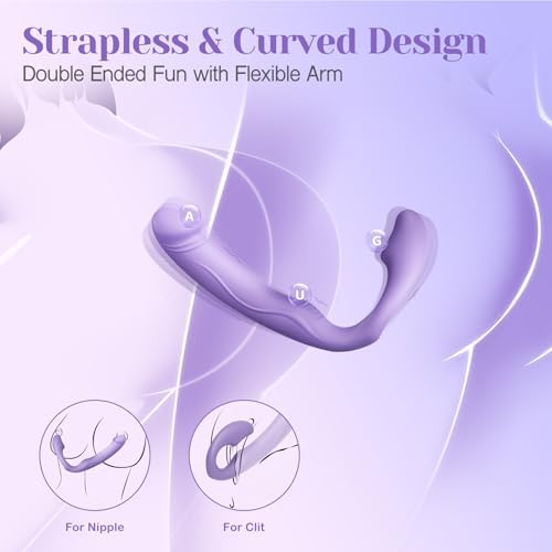 Tracy's Dog Strapless Strap-On Dildo Female Sex Toys, Velvety-Soft Double-Ended Anal Dildos, 10 Vibrations, Remote Control, Wearable G-Spot Vibrator Adult Toys for Women Lesbians & Couples (Cushify)