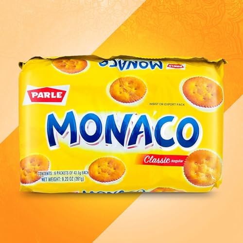 Parle Monaco Classic Regular Biscuits VALUE PACK - 43.5g (Pack of 6)