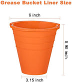 2pcs reuasble Silicone Grease Bucket Liners Compatible for Traeger/Pit Boss ect/Oklahoma Joe' /Green Mountain Grill Drip Tray Bucket Liner for pro Pellet Wood Smoker Grill Accessories（Orange）