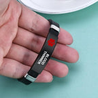 Medical Alert Bracelet for Men Women Medical ID Tag Wristband Adjustable Stainless Steel Silicone Emergency Bracelet in Emergency First Aid