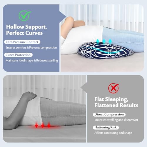 AOSSA BBL Pillow After Surgery Brazilian Butt Lift Pillow Post Surgery Recovery for Sitting Sleeping Driving Booty Butt Pillows for Women Lumbar Back Hip Cushion Seat Support Foam BBL Wedge Pillow
