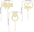 Gyufise 24Pcs Gold We're Engaged Cupcake Topper Glitter Bridal Shower Diamond Ring Love Heart Cupcake Picks Wedding Engagement Theme Party Cake Decorations Supplies