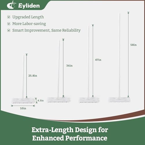 Eyliden Dust Mop, Sweeping & Mopping Kit with 58" Extended Long Handle, 36 Disposable Dry Cloths, Multi Surface Sweeper Mops for Hardwood, Tile, and Vinyl Floor Cleaning, Iron Handle, White