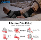 6 Pairs Plantar Fasciitis Socks for Men & Women, Ankle Brace Compression Socks with Arch Support for Achilles Tendonitis, Heel Pain, Swelling & Arthritis Relief, Black, Large