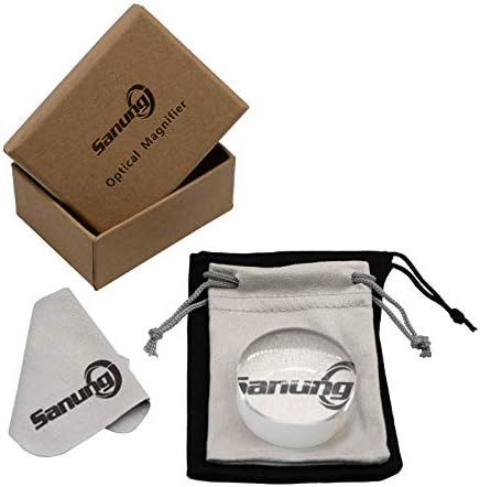 Sanung 8X Dome Magnifying Glass High Definition Round High Transparent Acrylic Optical Magnifier Reading Aid Paperweight Half Ball Lens Magnifier for Reading Books Map Newspapers