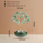 Handcrafted Green Aventurine Abundance Tree with Ceramic Base,5 Inch Natural Crystal Feng Shui Bonsai for Prosperity,Harmony & Energy Flow,Premium Healing Stone Decor for Home & Sacred Spaces