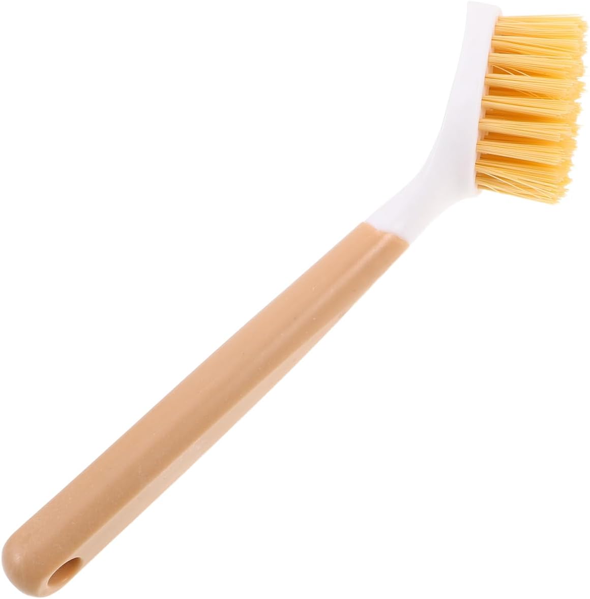 Cabilock Kitchen Dish Brush with Handle, Heavy Duty Stiff Scrub Brush for Cleaning Pans, Wok, Pots and Sink, Non-Scratch Dishwashing Scrubber with Scraper for Household Kitchen Utensil Supply