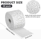 Nuogo 20 Pack 2'' x 180'' Plaster of Paris Rolls Bulk Plaster Cloth White Gauze Bandages Each Roll 5 Yards for Craft Projects Mache Belly Cast Sculptures Wraps Masks