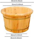 Wood Foot Bath Tub Wooden Household Sauna Foot Tub with Lid Deep Barrel