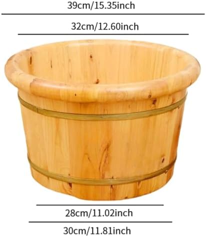Wood Foot Bath Tub Wooden Household Sauna Foot Tub with Lid Deep Barrel