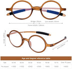 DOOViC Round Reading Glasses Blue Light Blocking Readers Flexible Lightweight Fashion Design Round Readers for Women Men +1.25 Strength