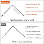 2x2x48 Inch 304 Stainless Steel Wall Corner Guards (10-Pack) Heavy Duty Rounded Corner Protector, Smooth Folded Edge Design for Wall Protection 90° Angle Metal Edge Guard