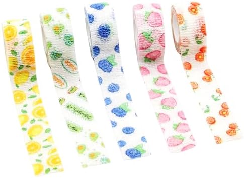 6 Rolls Self Adhesive Bandage Wrap Tape Tattoo Grip Tape Adherent Vet Wrap Elastic Cohesive Bandage for Sports, Finger Wrist