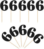 30 PCS 6th Birthday Cupcake Toppers Glitter Number 6 Cupcake Picks Age Six Cheers to 6 Years Old Cake Decorations for Baby Shower Kids Happy 6th Birthday Anniversary Party Supplies Black