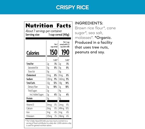 Nature's Path Organic Crispy Rice Cereal, 10 oz (Pack of 1), Gluten Free, Non-GMO