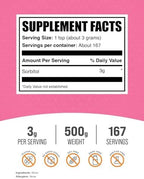 BulkSupplements.com Sorbitol Powder - Sugar Substitute, Low Calorie Sweetener - Food Grade & Gluten Free, 3g per Serving, 500g (1.1 lbs) (Pack of 1)