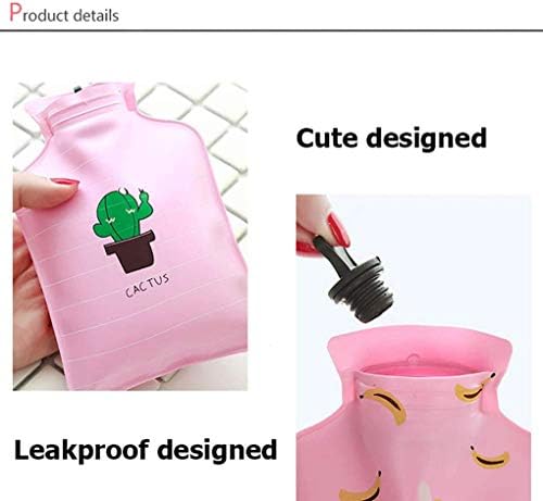 3Pcs Mini Hot Water Bottle Bag/Hand Warmer, Light and Handy, Small Heat Up and Refreezable Cold Pack, Korea Style Cute Therapy Heating Pad Warming Pain Relief, Random Pattern (Pink)