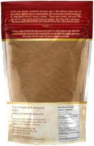 Spicy World Allspice Ground 16 Ounce - Huge 1 Pound Value Pack - All Spice Powder