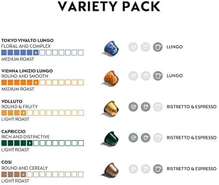 Nespresso Capsules Original Line, Mild Roast Blend Variety Pack, Mild Roast Coffee, 50 Count Coffee Pods