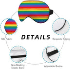 Rainbow Striped Sleep Eye Mask LGBT Flag Color Stripes Art Silk Eye Mask Sleeping Soft Eye Shade Cover for Men Women Boy Girl Airplane Travel with Elastic Strap