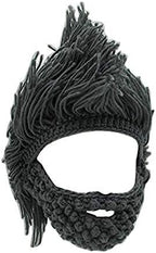 Adult Viking Beard Beanie Hat Funny Knit Santa Claus Octopus Mask Hat White Elephant Gift Exchange