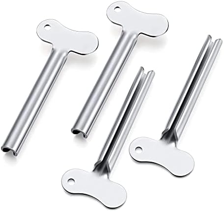 ZOCONE Toothpaste Squeezer, 6pcs Metal Tube Squeezer Key Stainless Steel Toothpaste Roller Tube Wringer for Paint, Cream, Cosmetic and Hair Dye(E)
