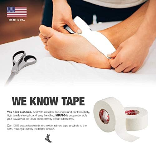 Mueller Sports Medicine MTape Rolls Team Pack, Quality Athletic Tape, Easy to Tear for Fast & Effective Taping, 1.5" x 10 Yards Per Roll, 32 Rolls