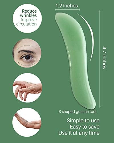 MoHern Gua Sha Massage Tools, 4 Pcs Gua Sha Tools of Multi-Shapes, Guasha Scraping Massage Tools for Face and Body (Light Green)
