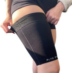 Thigh Compression Sleeve – Hamstring, Quadriceps, Groin Pull and Strains – Running, Basketball, Tennis, Soccer, Sports – Athletic Thigh Support (Single) (1 Sleeve - Midnight Black, M)