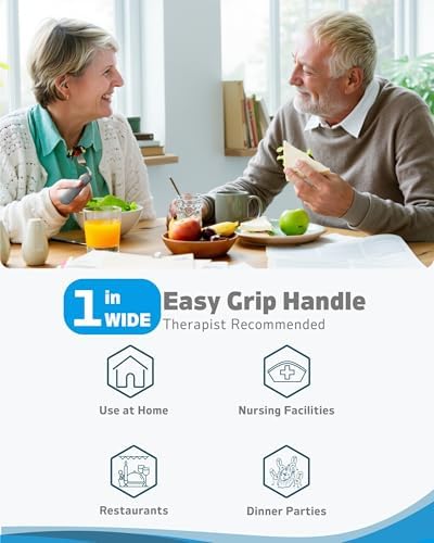 Adaptive Utensils (4-Piece Set) Weighted 7 Oz Each- Weighted Utensils for Hand Tremors and Parkinson's Patients - Weighted Silverware for Hand Tremors, Weighted Spoons