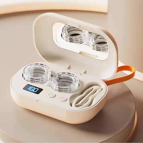 Ultrasonic Portable Travel Contact Lens Case Kit | Contact Lens Cleaner Machine, Practical And Hygienic For Home, Gym, Sports, Running, Fitness, Outdoor Tour, Offices, Hotel