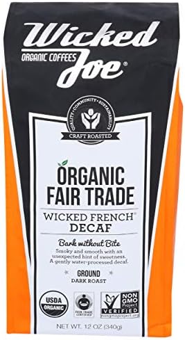 Wicked Joe Organic Coffee French Decaf Ground, Coffee, 12 Oz