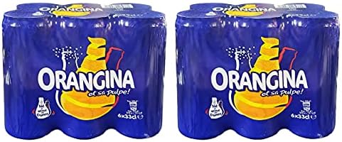 Orangina et sa Pulpe - French Imported Orange Pulp Soda Tall Cans (12 Pack, Total of 138oz)