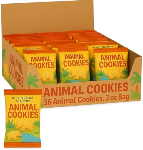 Animal Cookies, 2 Ounce Snack Packs, 36 Count