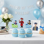 Graduation Cupcake Toppers, Customizable with Your Photos, Great for All Occasions, 1 Count, Cardstock, Graduation Style 3