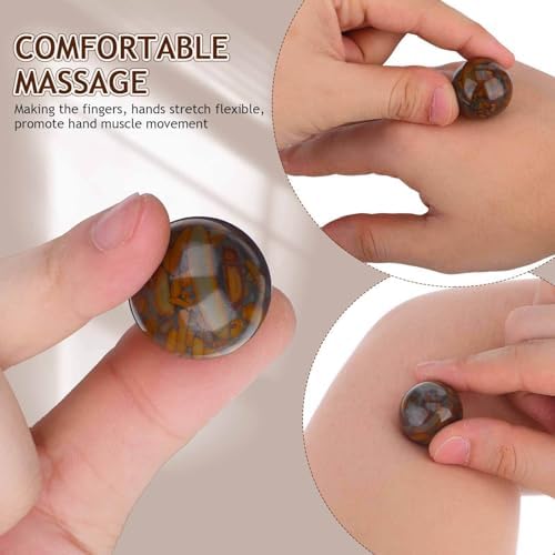 Mobestech 2pcs Hand Rolling Balls Massage Handballs Training s Baoding Stress s Chinese s Chinese Health s Health Exercise s Fitness Gem Jade Stone