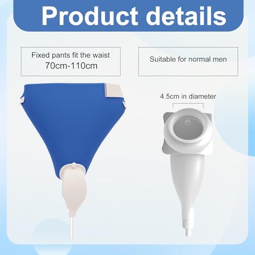 Urine Collection Wearable Bag Catheters for Men Reusable Wearable Silicone Urine with 2 Urine Catheter Bags (2000 ML*1+1000 ML*1) (Large)