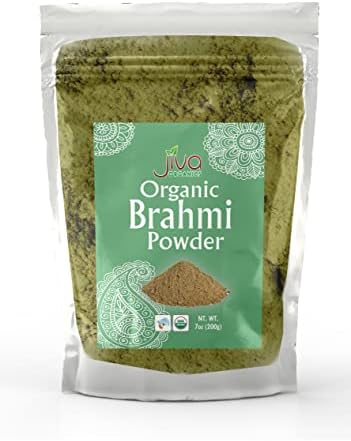 Jiva Organic Brahmi Powder 7 Oz (200g) | Natural Hair - Non-GMO - Bacopa Monnieri powder