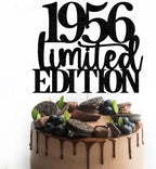 Limited EDITION 1956 cake topper 70th birthday happy birthday cake topper men and women cheer 70 years old handmade black glitter cake decoration (1956)