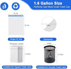 Small Trash Bags 1.6 Gallon, 360 Count -1.2 Mil Drawstring Mini Garbage Bags, White Plastic Trash Can Liners for Bathroom Accessories, 6 Liter, Bedroom, Dorm Room Essentials, Office