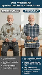 Adult bibs for seniors, 2-Pack Waterproof Reusable Extra Large 35"x22", Dignity Bib for Elderly Assisted Living