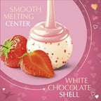 Lindt LINDOR Valentine's Strawberries and Cream White Chocolate Candy Truffles, 5.1 oz. Bag