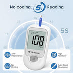 G-425-1 Blood Glucose Monitor Kit, 50 Test Strips, 50 Lancets, 1 Control Solution, 1 Blood Sugar Monitor, 1 Lancing Device, Diabetes Testing Kit, No Coding, Glucometer for Home Use